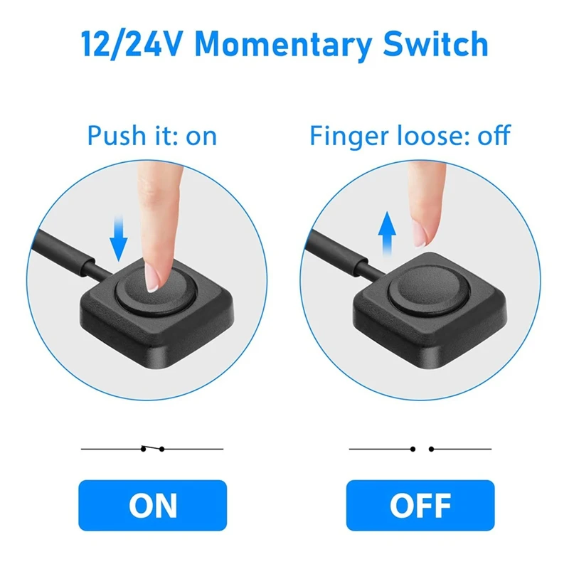 10 قطعة مفاتيح الروك ، لحظة مفتاح بـزر دفع سطح جبل تشغيل/إيقاف أزرار القرن للتحكم الصناعي 12 فولت/24 فولت