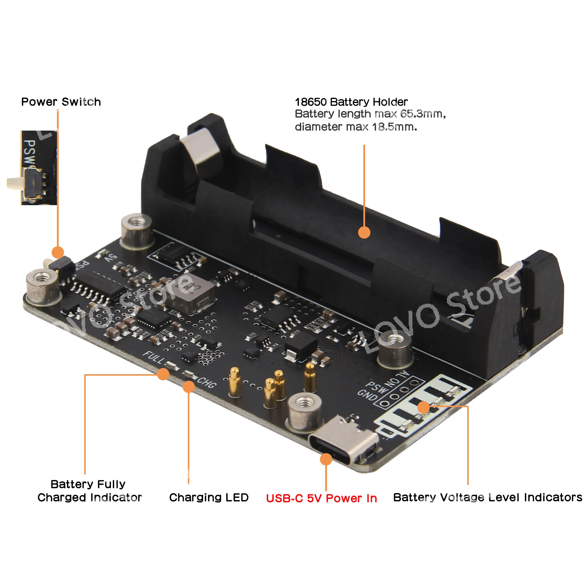 2W UPS Power Management Expansion Board X306 Tool Parts