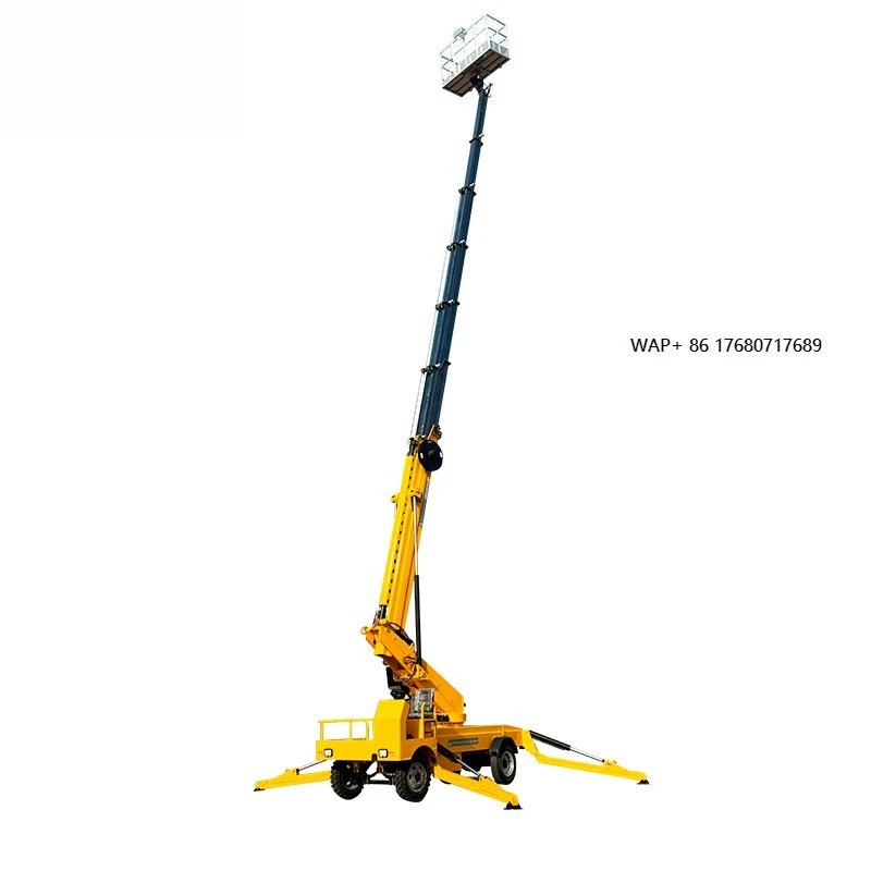12m Mrt Customized Products Trailer Mounted/Self-Drive 360° Rotation Cherry Picker Lift Add Hitch