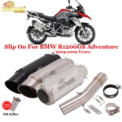 Slip On For BMW R1200GS Adventure ADV 2004 - 2009 Motorcycle Exhaust System Escape Middle Link Pipe 51mm Muffler Moto DB Killer