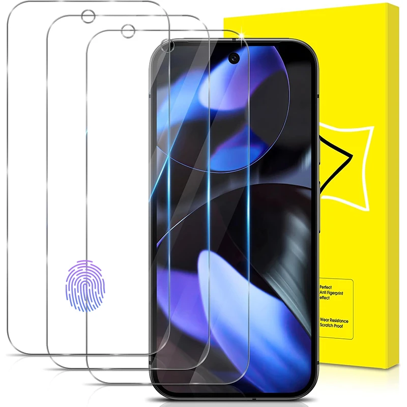 لجوجل بكسل 10 10Pro 10 PROXL واقيات الشاشة من الزجاج المقسى بصمة فتح طبقة رقيقة واقية واضحة لـ Pxiel10