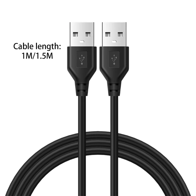 E1PF USB 2.0 Male to Male Data Cable USB-A to USB-A Transfer Cord for Routine Desktop File Transfer and Office Backup Use