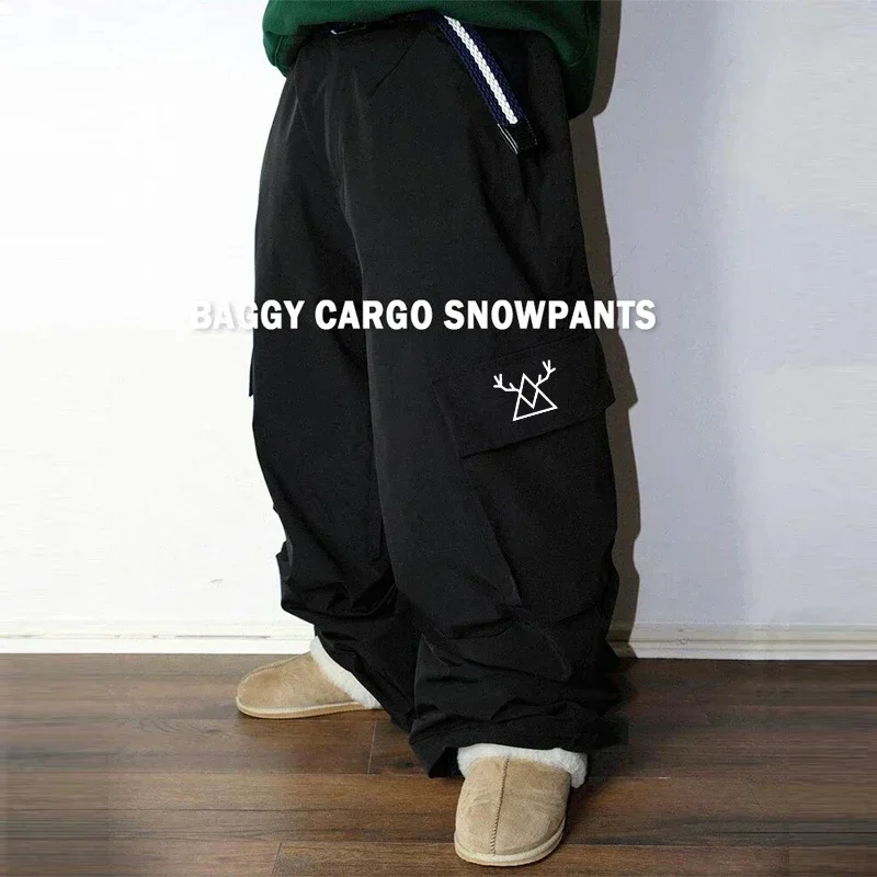 Winter Ski Trousers 2025 New Waterproof Windproof Loose Snowboarding Pants 3L Snow Pants Outdoor Hip-hop Skiing Pants Men Women