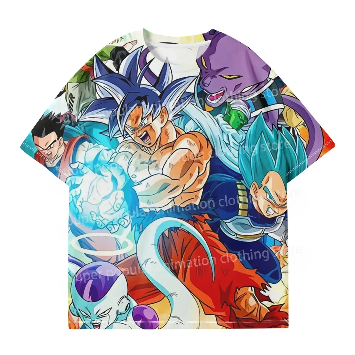 2025 الصيف الرسوم المتحركة فيغيتا فريزا صن وو كونغ ثلاثية الأبعاد الطباعة الرقمية التجفيف السريع تي شيرت الكبار الأطفال قمة الموضة عادية Y2K #2