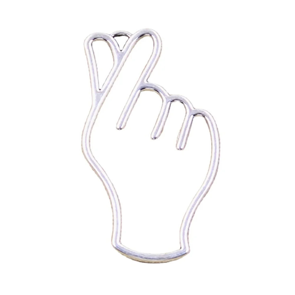 8pcs Charms Palm Heart I Love You 42x24mm Antique Silver Color Pendants Making DIY Handmade Tibetan Finding Jewelry