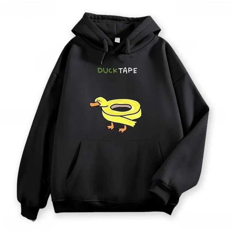 Bluza z kapturem z nadrukiem gęsi trąbki, urocza odzież sportowa, retro kaczka, hip-hop, streetwear, Harajuku, damska bluza, modna bluza z kapturem