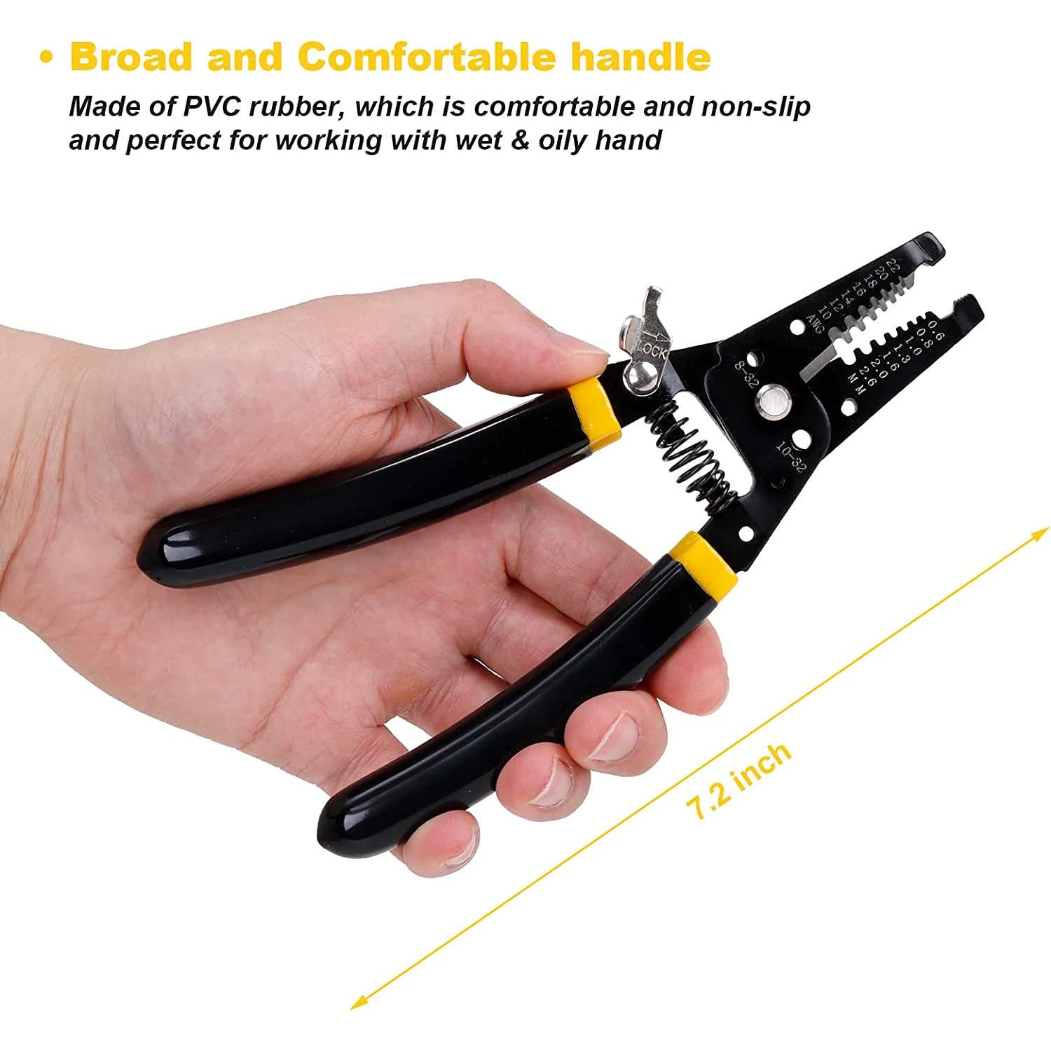 7in Wire Stripper 10-22 AWG Cutter Crimper,Copper Wire Stripping Tool And Multi-Function Hand Tool,Professional Handle Design