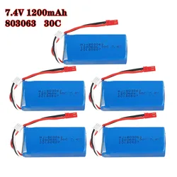 Yi Zhang X6 H16 MJX X101 X102 RC 드론용 Lipo 배터리 세트, 예비 부품 액세서리, 7.4V 1200mAh 803063 30C, 1-5 개
