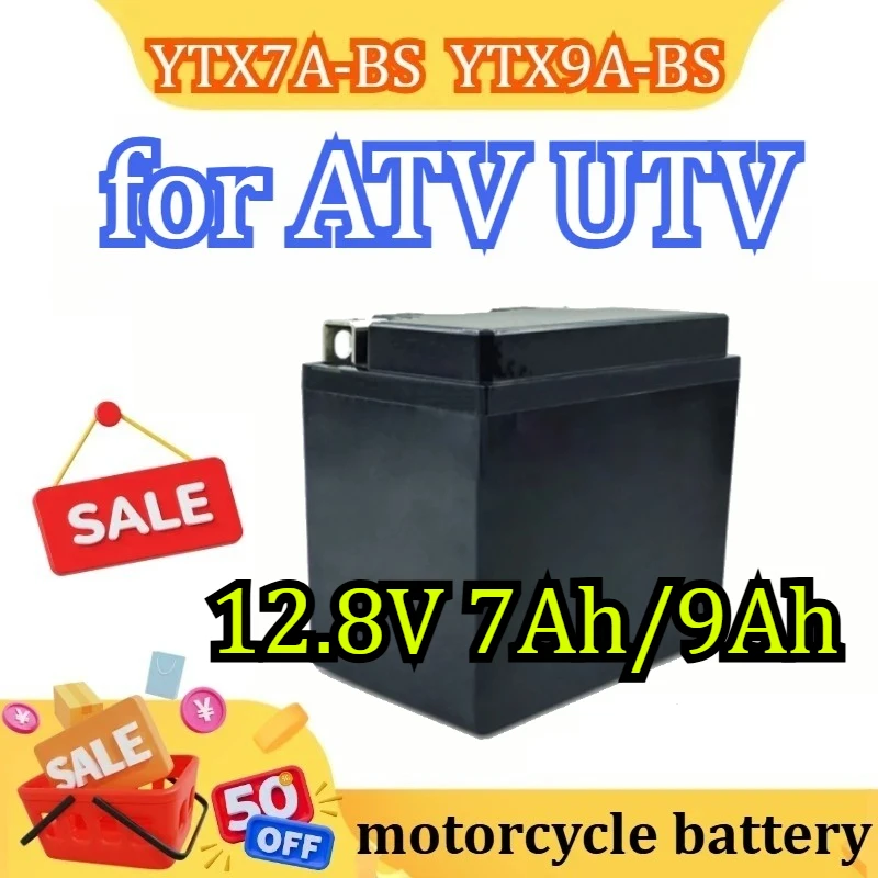 

12.8V 7Ah/9Ah Motorcycle Battery LiFePO4 Scooter Starter 300A-400A Built in BMS Lithium Battery Voltage Protection for ATV UTV