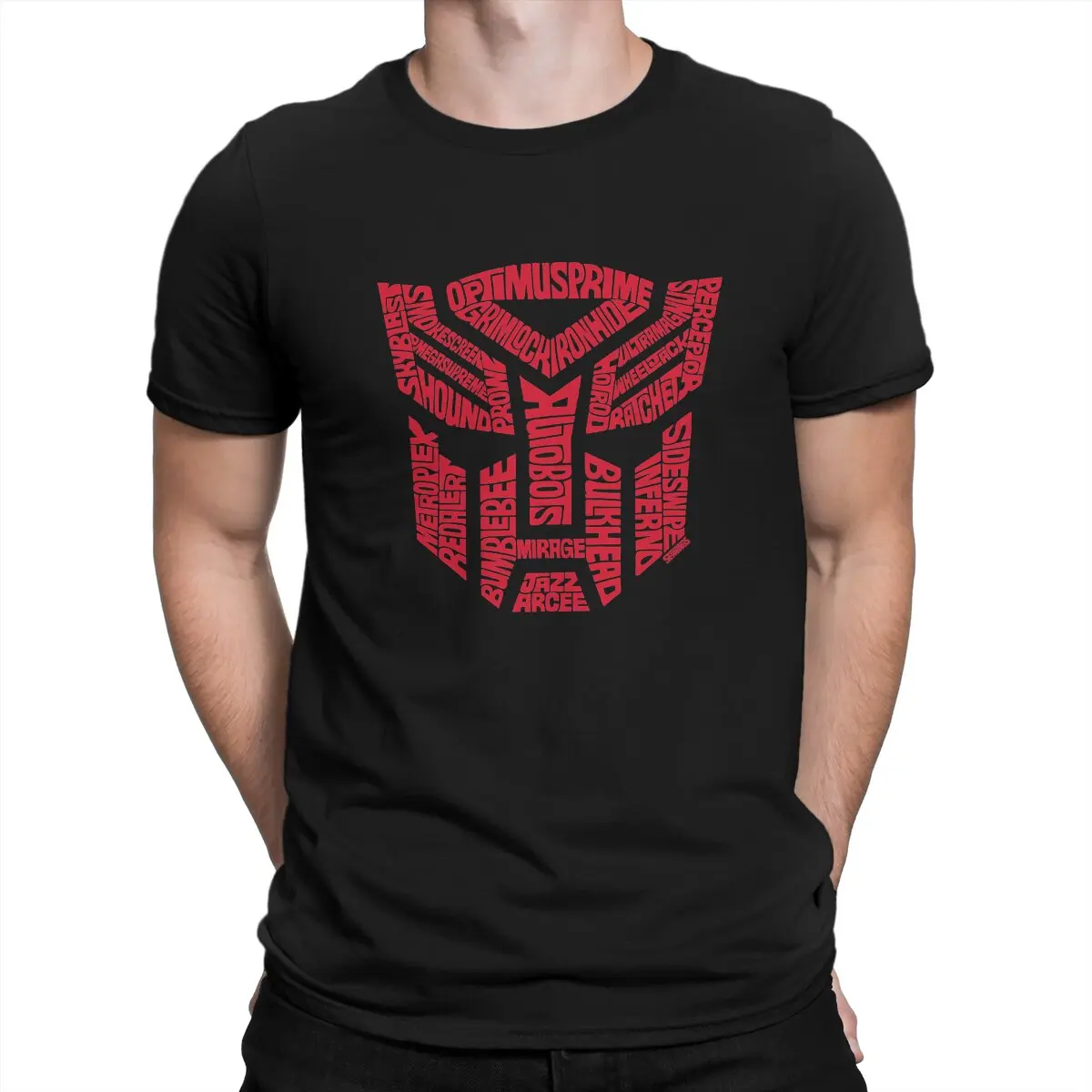 Transformer Red Polyester T Shirt Vintage Homme Men's Tshirt O-Neck Streetwear