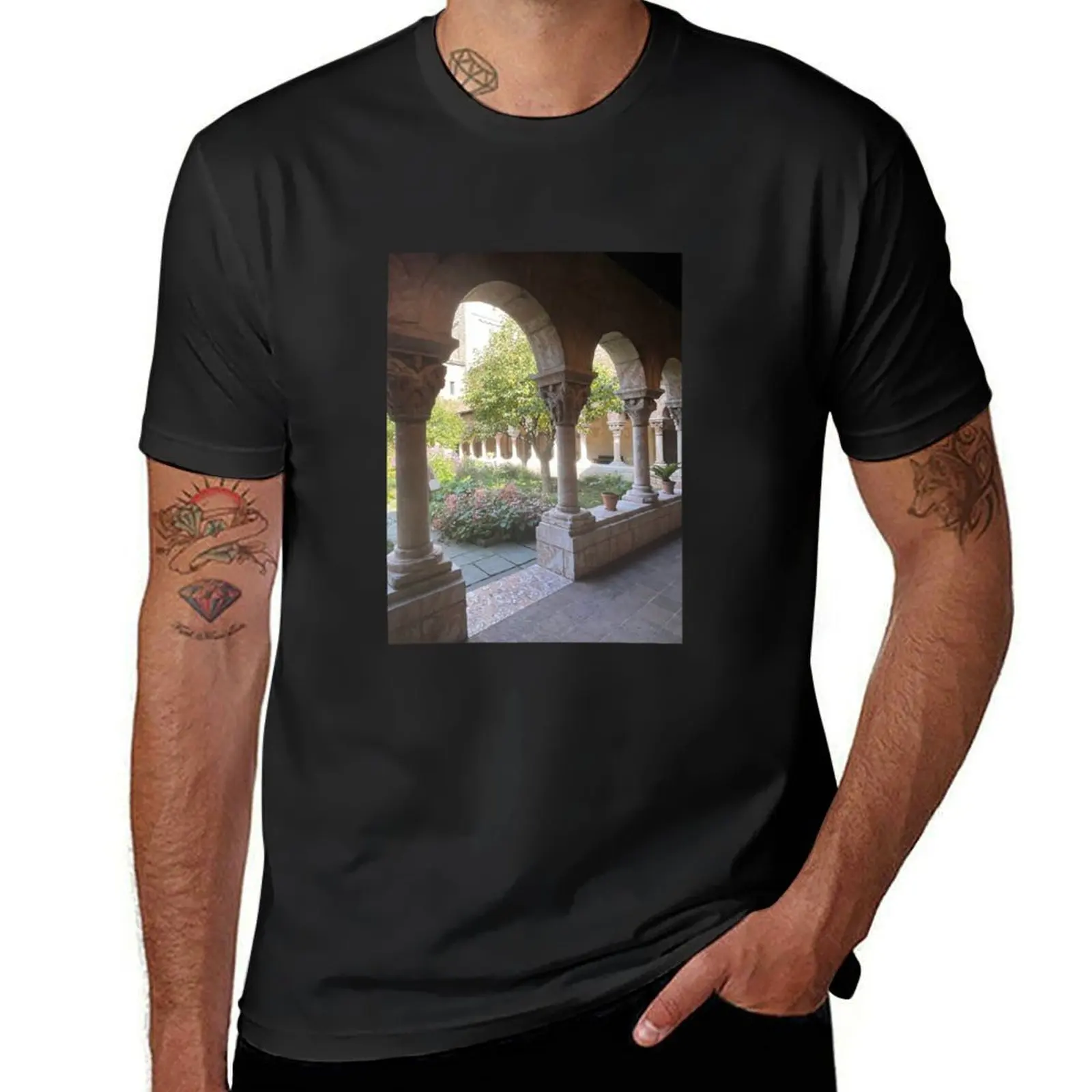 Met Cloisters Garden T-Shirt plus sizes summer top vintage sports fans Men's clothing