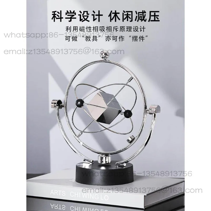 Chaos ornament perpetual machine instrument Newton pendulum billiard ball rocker Small handicraft office view 2