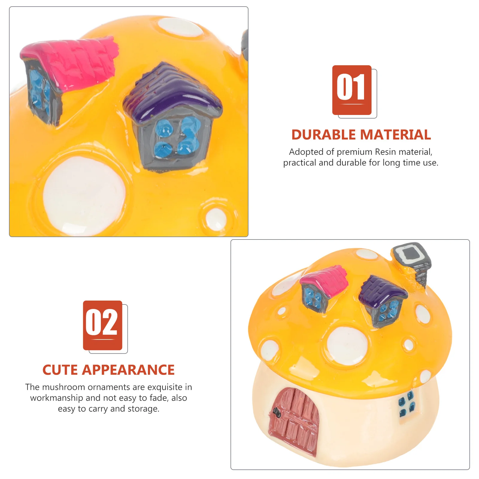 

2pcs Mini Mushroom House Decor Fairy Mushroom For Garden Bonsai Landscape Ornaments Outdoor Tiny Mushrooms Statue