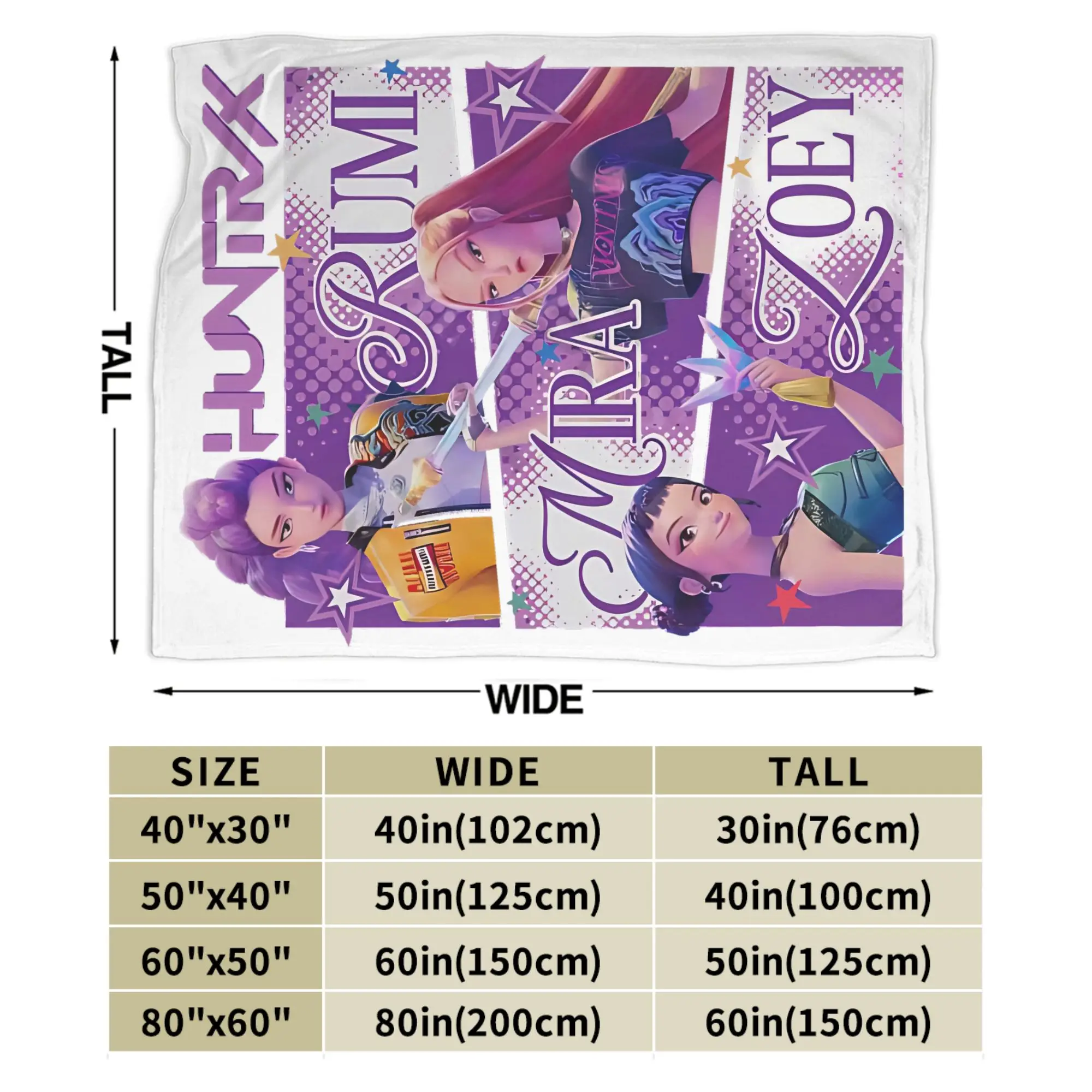 HUNTRIX KPOP شيطان الصيادين أنيمي البطانيات الفانيلا الديكور متعددة الوظائف سوبر الدافئة رمي البطانيات للسرير السفر المفارش