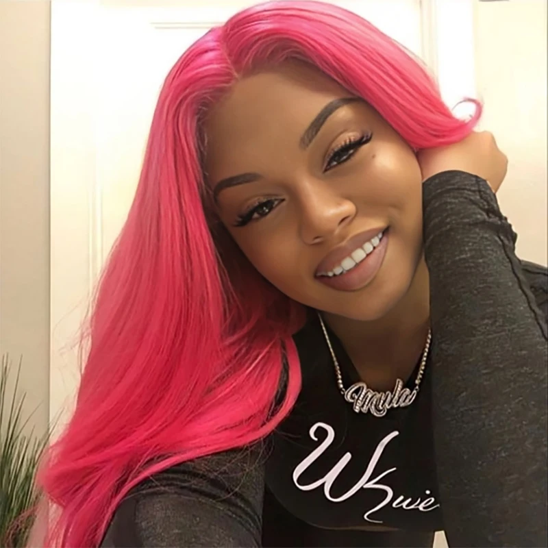 Pink 13x4 HD Lace Front Wig Bone Straight Lace Front Wigs For Women 613 Colored Lace Frontal Blonde Human Remy Hair Wigs