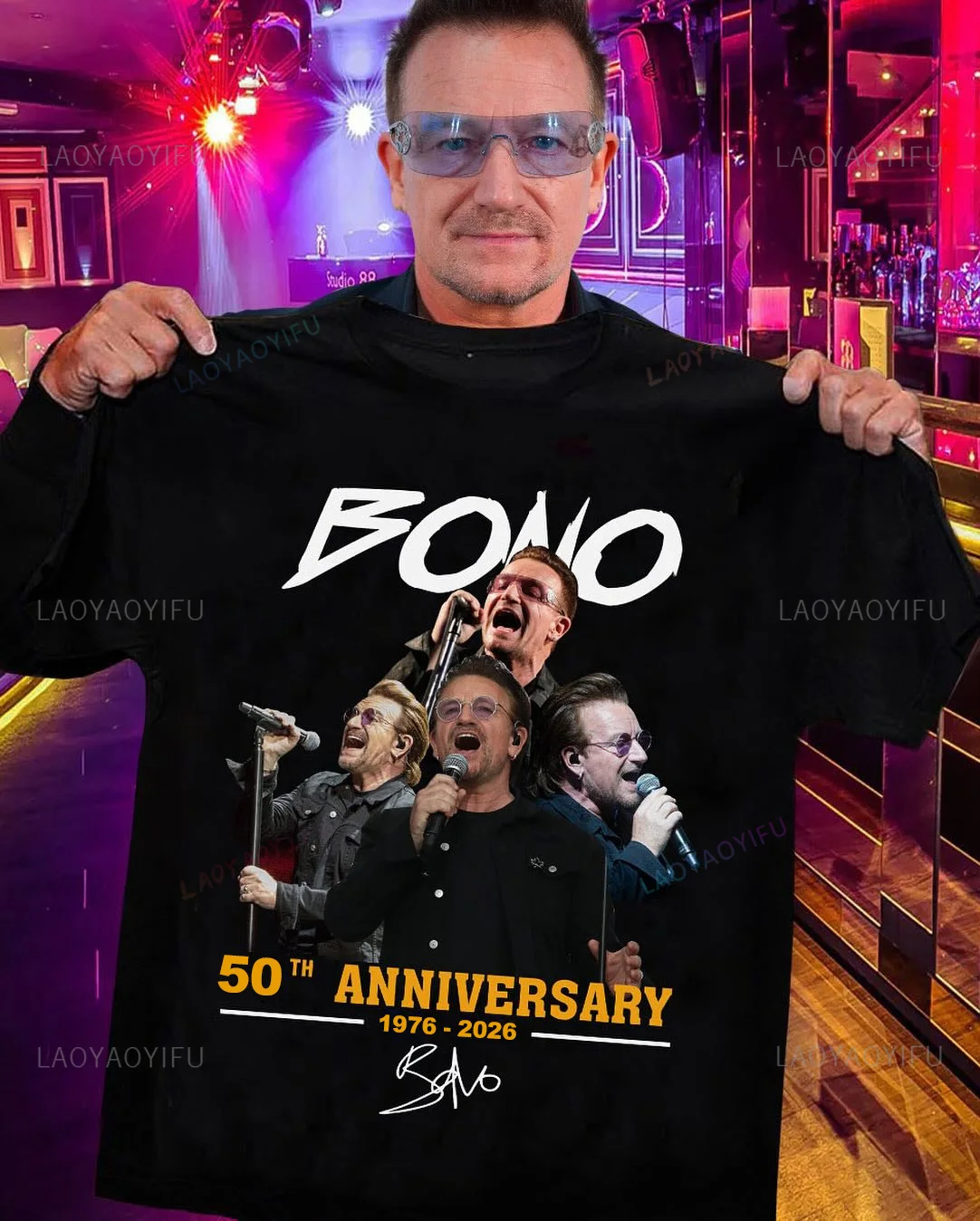 U2 50th Anniversary Vintage Rock T-Shirt Men's Casual