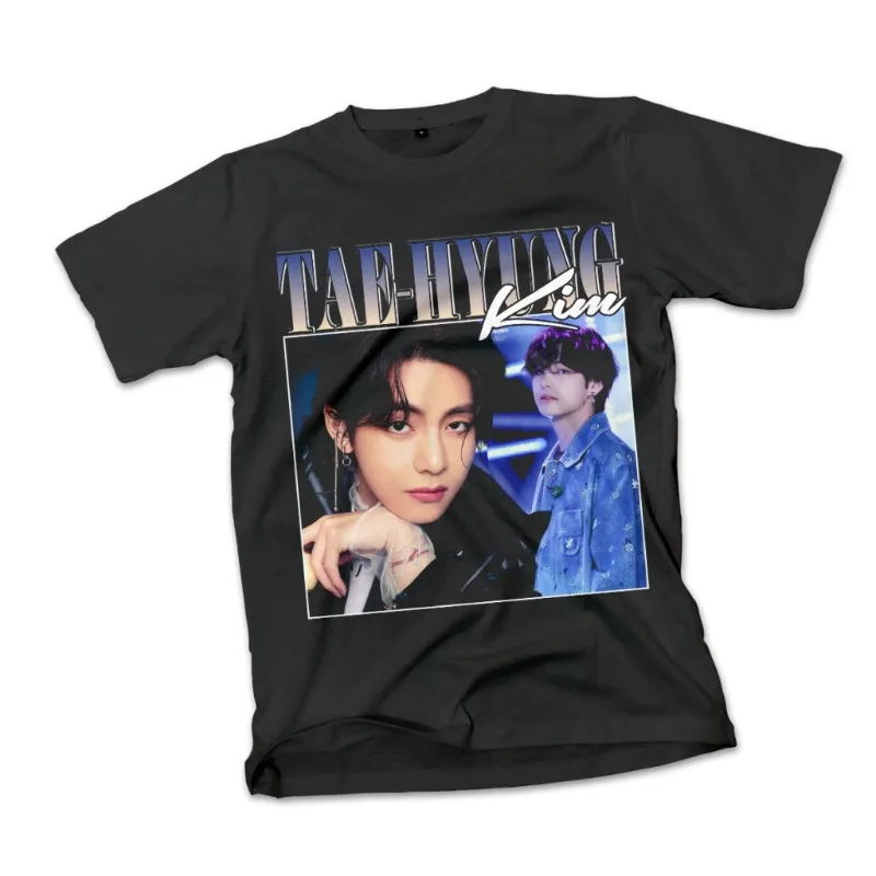 Women's Daily Casual Clothing, Printed Short Sleeved Shirts, K-pop Men's Group Pirated T-shirts, Daily Interior Wear Korean