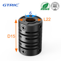 GTRIC Plastic Coupler D15L22 Synchronous Transmission Wheel Elastic Aluminum Alloy Coupling Servo Motor Fiber Shaft Coupling