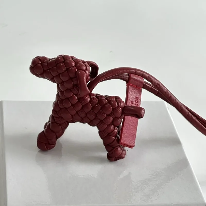

New handmade woven puppy pendant with creative keychain and car lanyard decoration