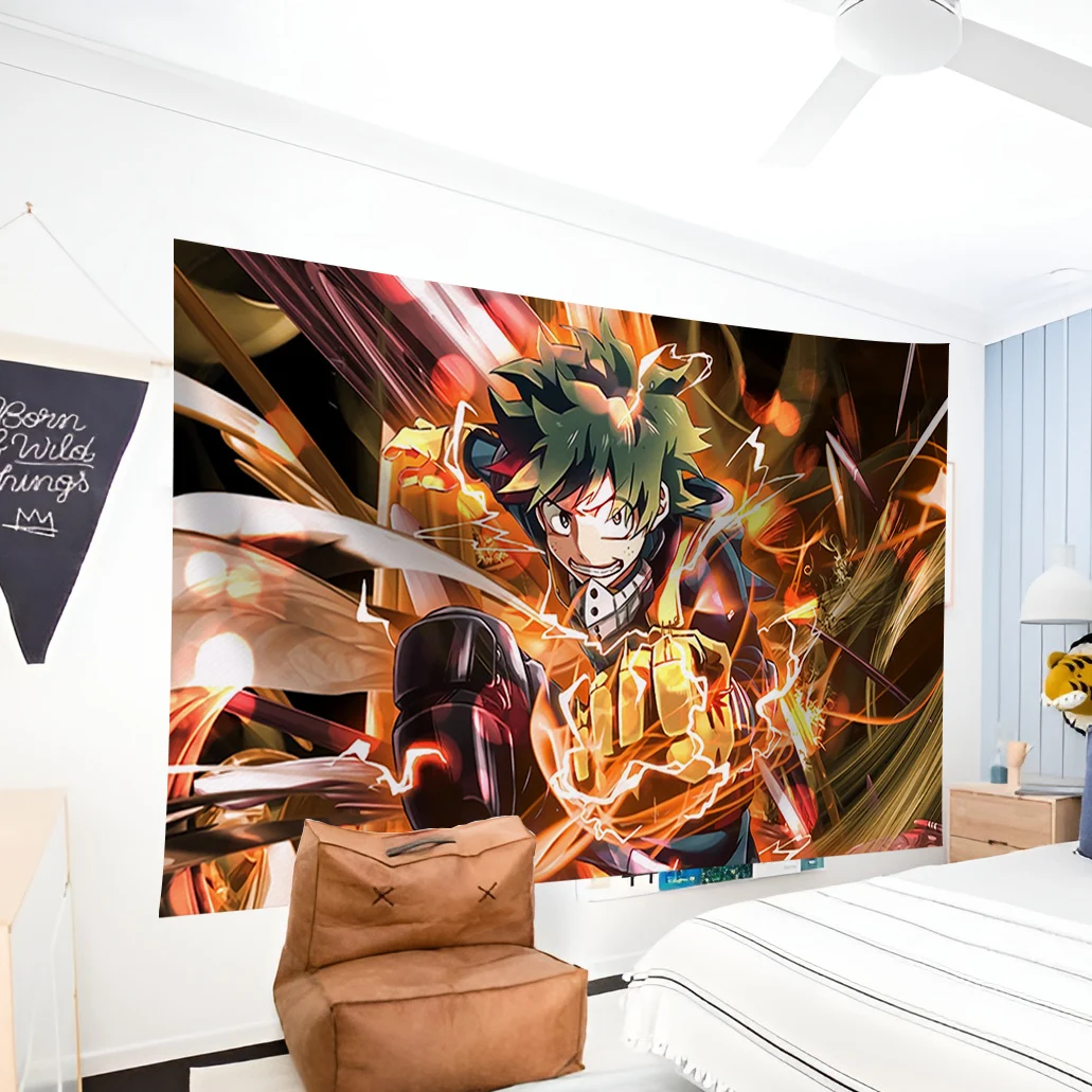 

90x150cm Japanese My Hero Academias Bakugou Katsuki Animation Tapestry For Bedroom Living Room Decor College Dorm Tapestry