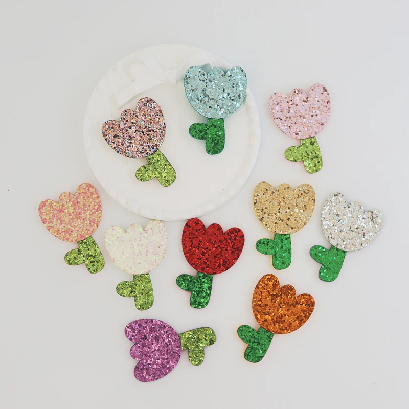 10/60 Sequin Shiny Lovely Flower For DIY Handmade Clothes Patches Hat Shoes Sewing Applique Hair Clip Headwear Decor Accessories