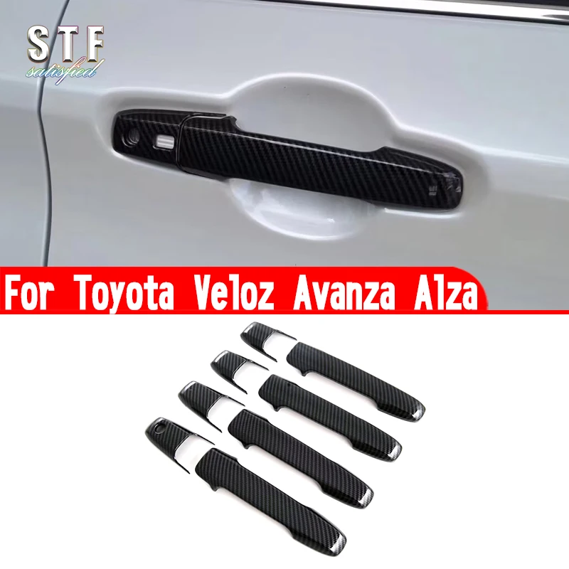 

For Toyota Veloz Avanza Alza 2022 2023 Car Accessories ABS Door Handle Cover Trim Molding Decoration Stickers W4