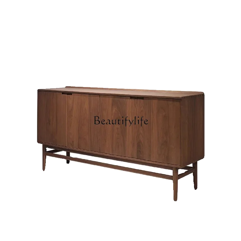 

ls 18Black walnut side cabinet Japanese style with pump storage All solid wood simple locker