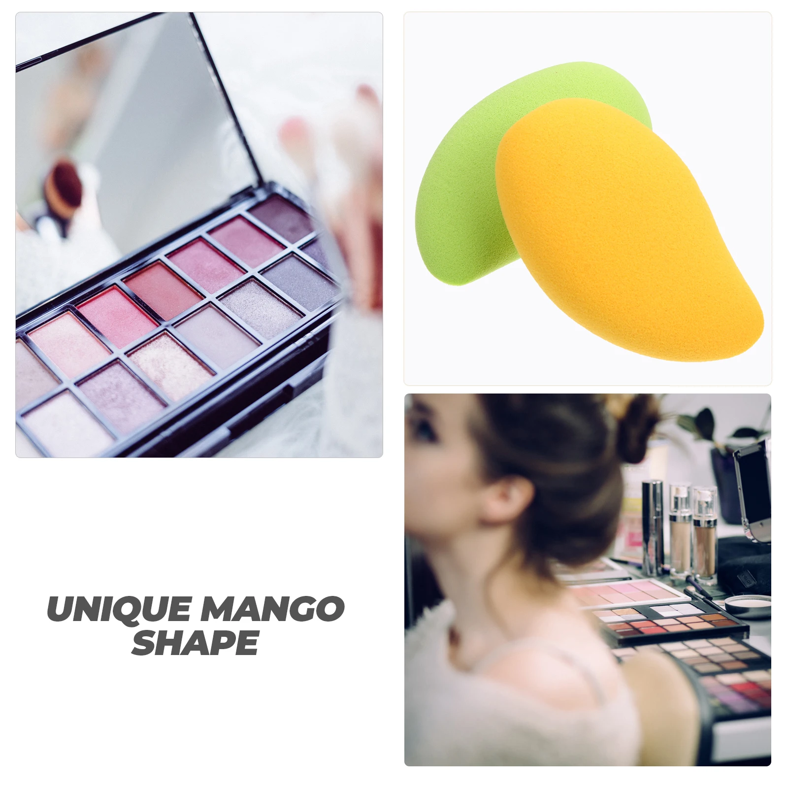 2 pcs Mango Shape Makeup Soft Face Powder Applicators For Sensitive Skin Portable Tools Stylish Beauty