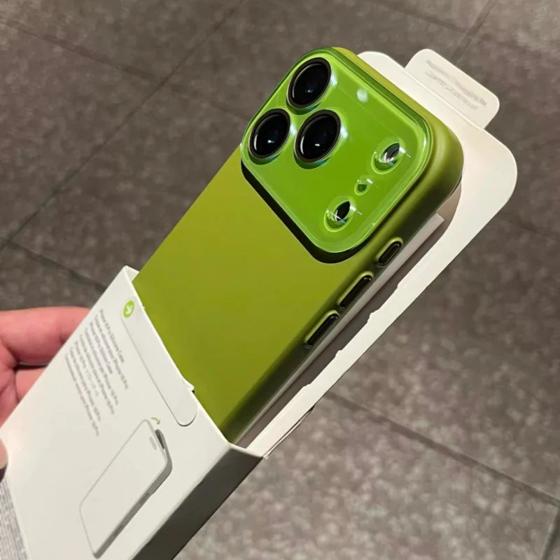 

Luxury Matte Shock Full Glass Large Window Protect Phone Case for iPhone 17 Air 16 15 14Plus 13 12 11 Pro Max Skin Hard PC Cover