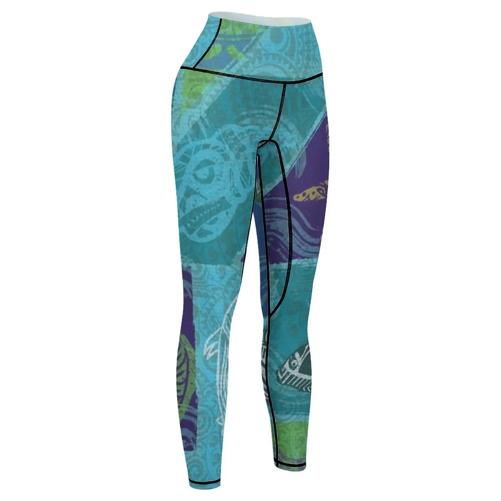 Hawaii Tribal Fish Tapa Print Leggings Women's gym fitness set gym Pants sport Sportswear woman gym Womens Leggings
