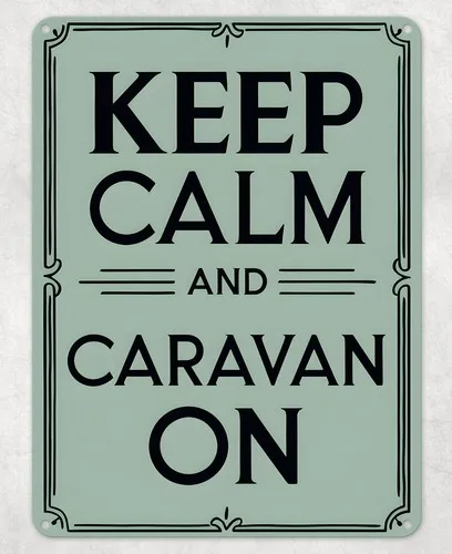 Keep Calm & Caravan On Metal Poster Wall Tin Sign Man Cave Shed Home Plaque --Tin Sign