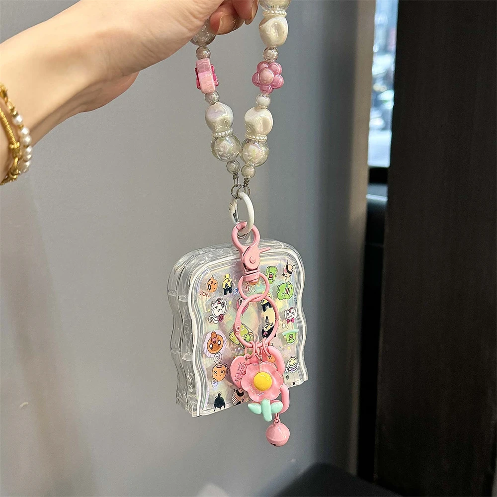 Cute Cartoon Japan Anime Tamagotchi Phone Case For Samsung Galaxy Z Flip 7 6 5 Hard TPU Cover For Z Flip 4 3 With lanyard - view 6