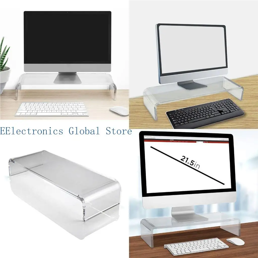 

462B Acrylic Transparent Tabletop Computer Monitor Screen Riser Gamers PC Stand Heavy Duty Durable Household Screen Riser