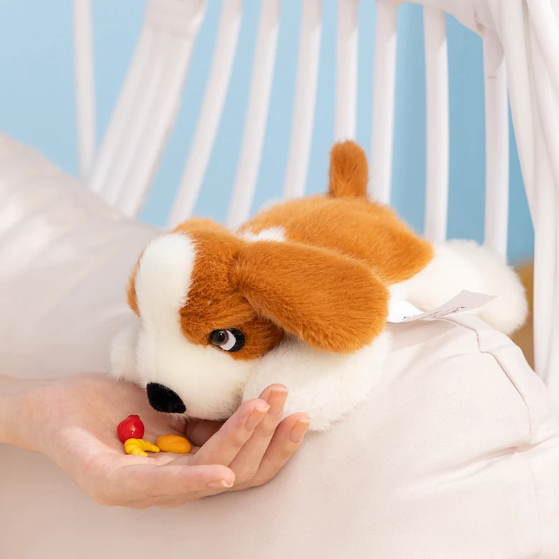 Kawaii Puppy Plush Stuffed Toys Snow Rena Gold Wool Soothing Doll Sleeping Pillow Home Decoration Kids Birthday Gifts