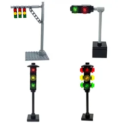 Building block parts MOC lantern street light traffic light combination toy