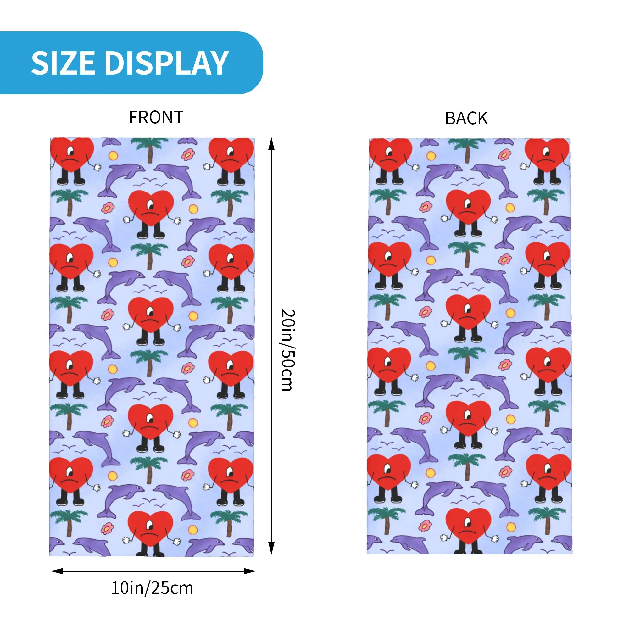 Custom Hot Rock Music Bad B-Bunnyes Bandana Neck Gaiter UV Protection Face Scarf Cover Men Classic  Headband Tube Balaclava