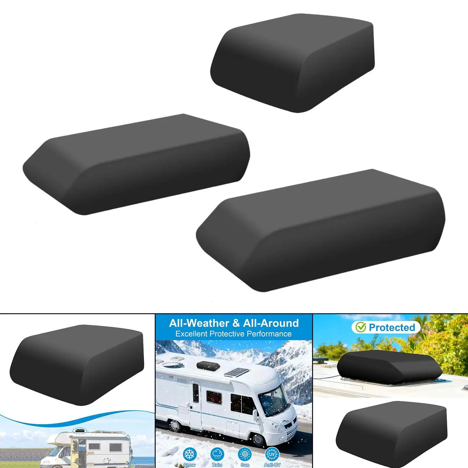 

Чехол для кондиционера RV из водонепроницаемой ткани Оксфорд, черный, для наружного применения, сменный чехол для кондиционера для кемпинговых прицепов и крыш