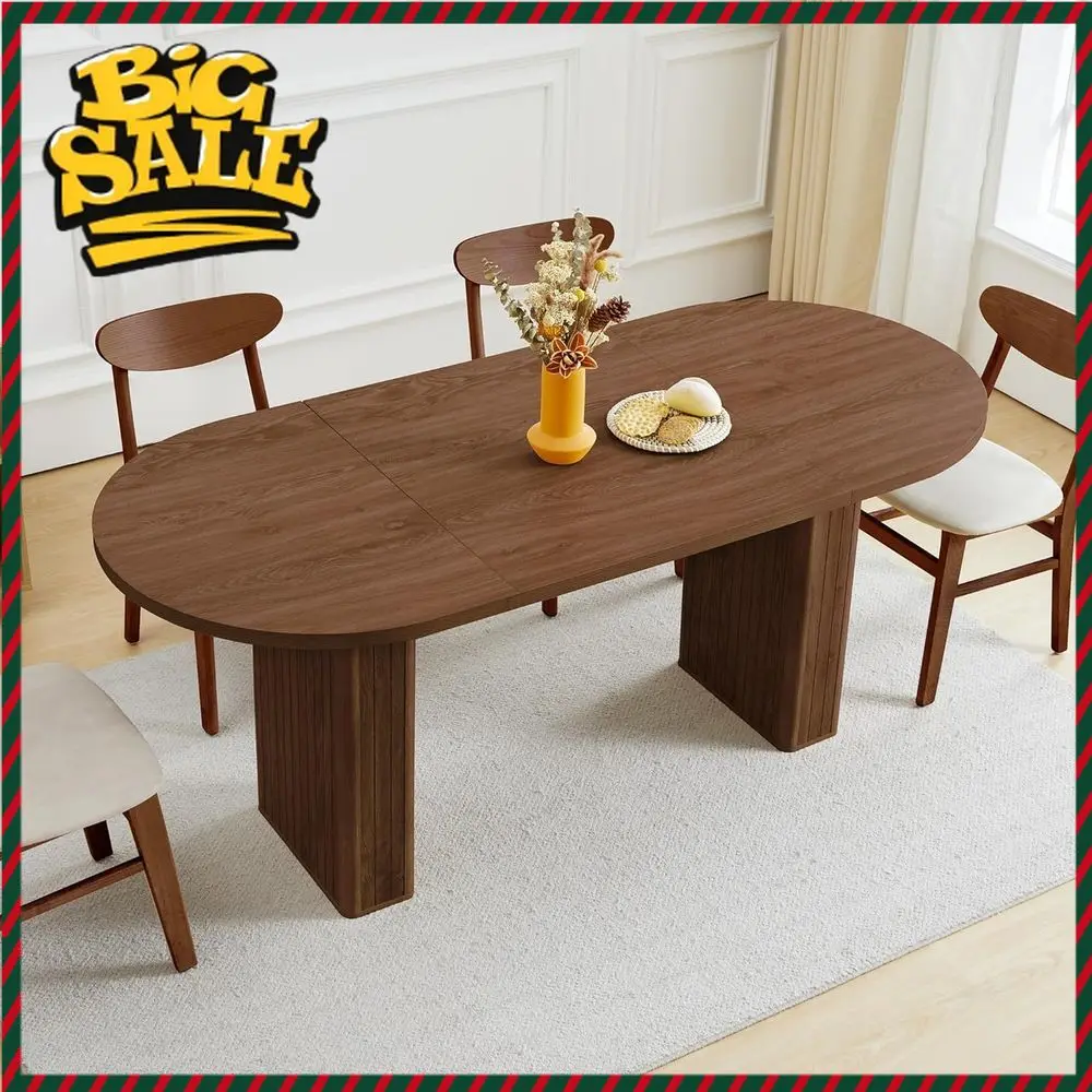 

Бестселлер: Овальный обеденный стол из орехового дерева на 4-6 человек, деревянный кухонный стол для гостиной