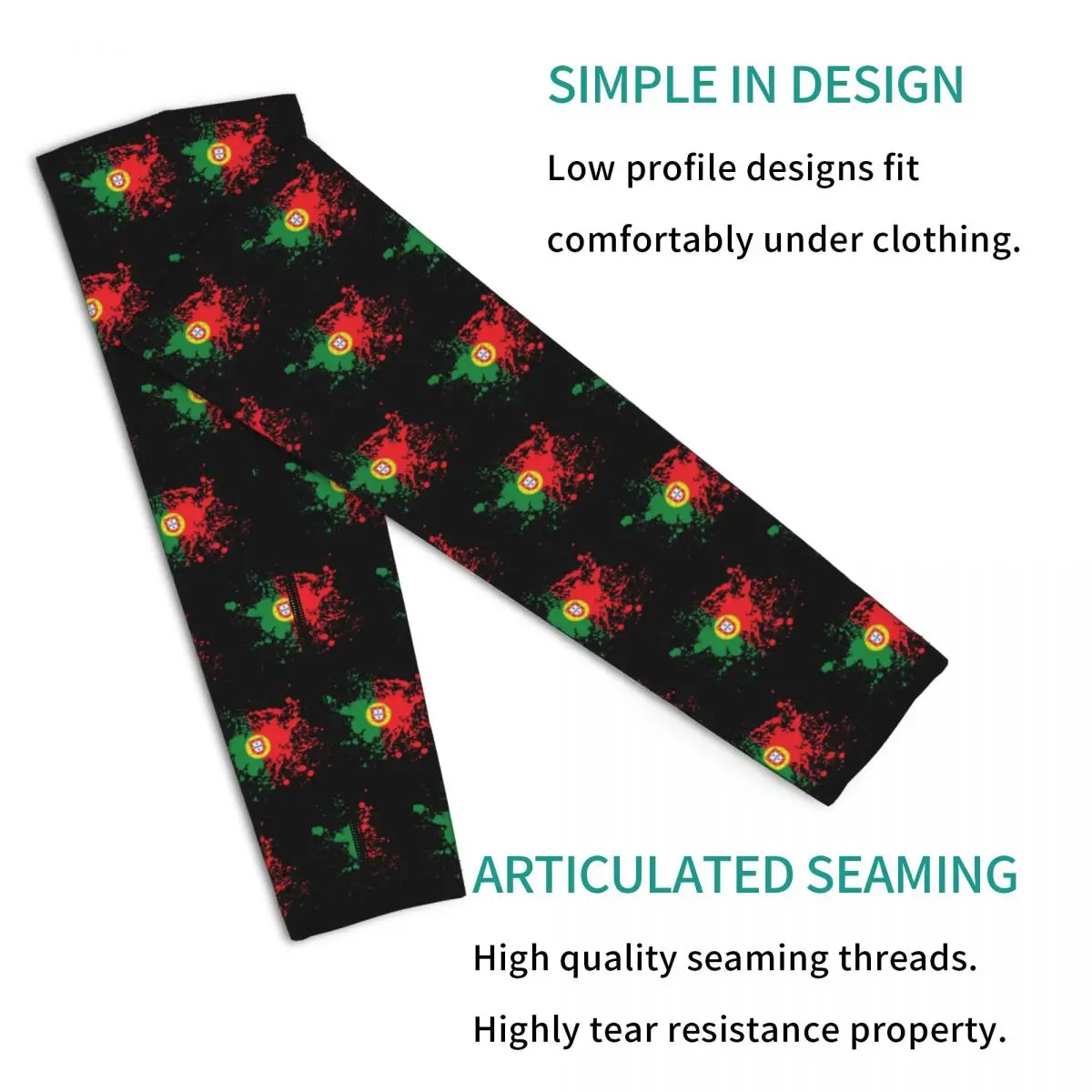 ポルトガルの国旗 アウトドア アームスリーブ 日焼け止め UVカット カバー 夏 サイクリング タトゥースリーブ