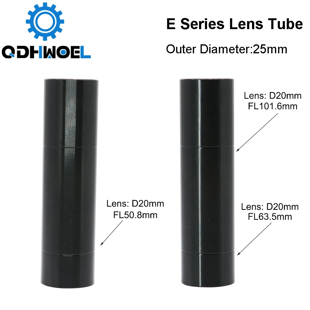 QDHWOEL E Series CO2 O.D.25mm obiektyw Tube dla D20 F50.8/63.5/101.6mm obiektyw CO2 maszyna do grawerowania i cięcia laserowego