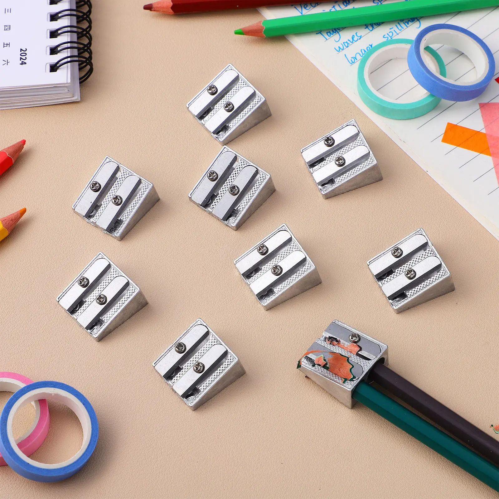 

Набор из 20 портативных ручных точилок для карандашей из металлического алюминиевого сплава, мини-точилки для использования в классе, для художников, для офиса, оптовая упаковка