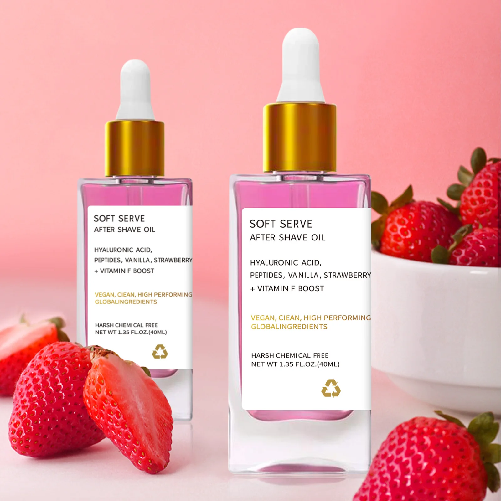 

2/1pcs Strawberry Vanilla After Shave Oil Women For Smooth Skin Moisturizes Soft,Deep Hydration Reduce Redness & Irritation 40ML