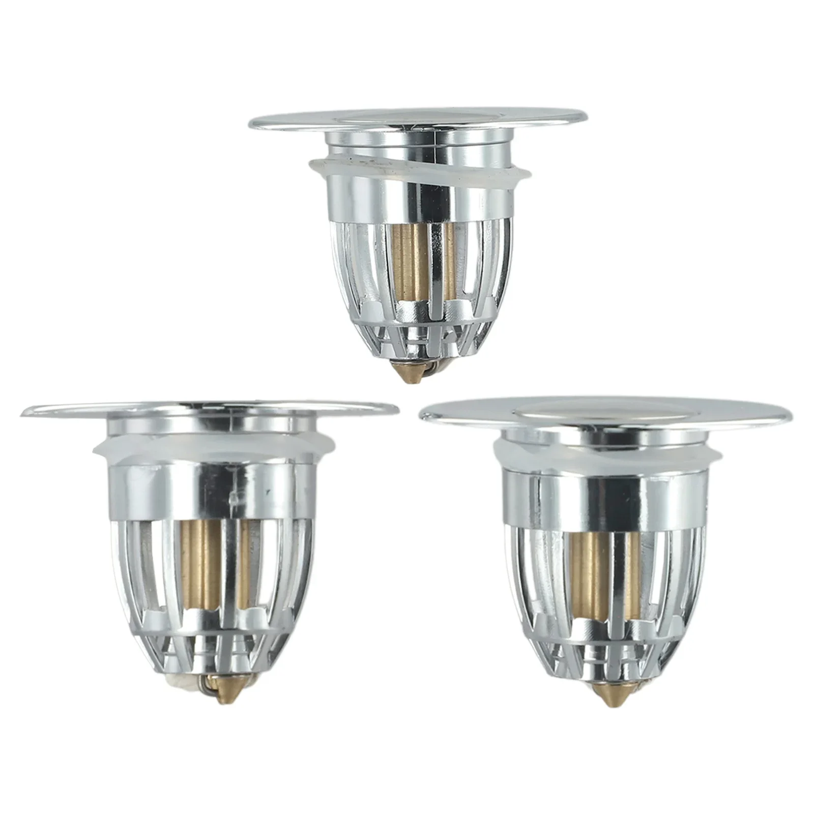 Sink Drainer Water Stopper Stainless Steel Pop-Up Bounce Core Washbasin Filter Hair Strainer Stopper Bathroom Sink Accessories