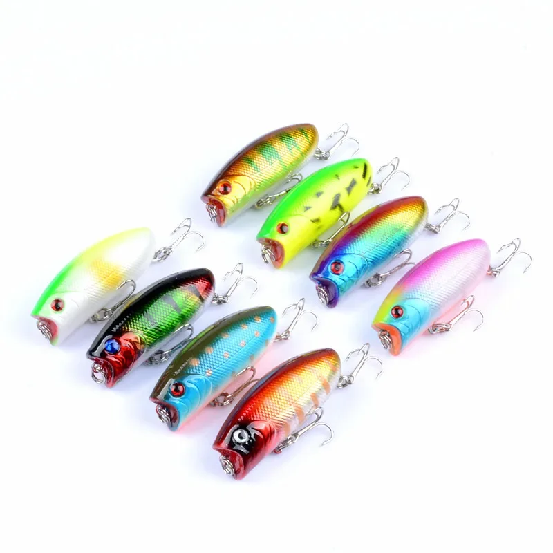 6CM/10.4G Popper Fish Bait Surface Floating Popper Fishing Lure Plastic Artificial Carp Fishing Accessories Trout Bass Lures 1PC