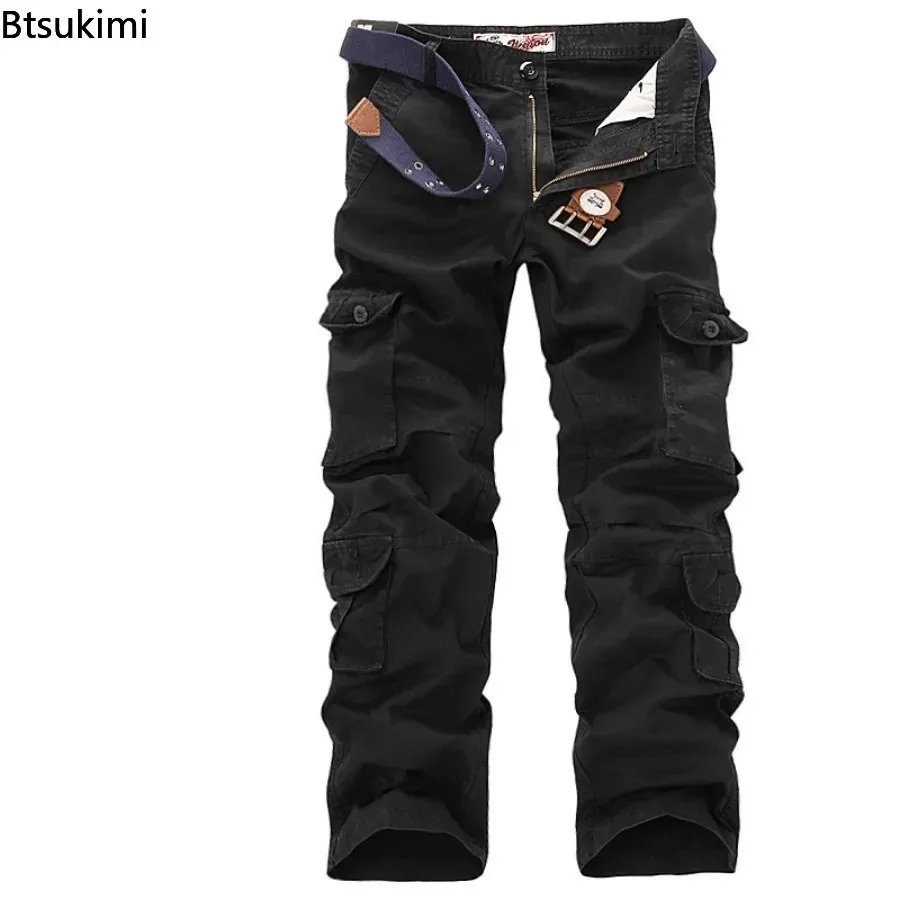 2026 Men\'s Military Cargo Pants Trend Multi-pockets Loose Cotton Casual Pants Overalls Army Tactical Trouser for Men Plus Size46