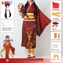 ANIMECC Izumi Kyouka Cosplay Costume Wig Anime Kimono Dress Yukata Halloween Party Outfit for Women Girls