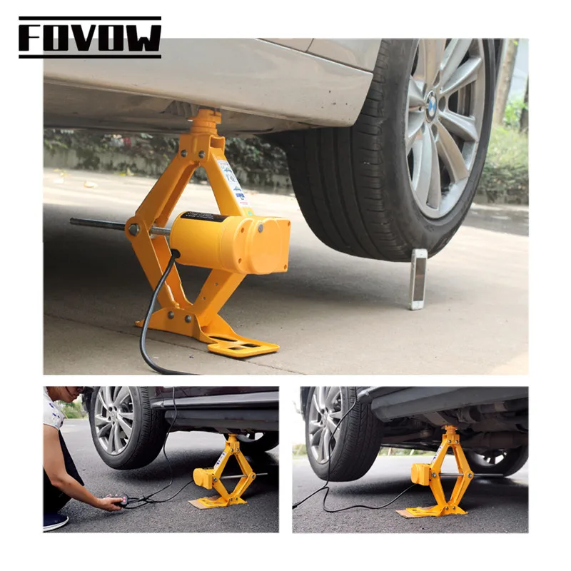 Portable 12V 3 Ton Car Jack Lift Jack Auto Lift Scissor Jack Lifting Machinisms 120-370/170-420mm Electric Car Jack QZ003