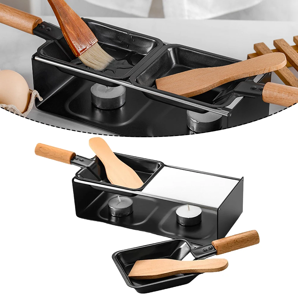 Stainless Steel BBQ Board and Nonstick Grill Cheese Raclette Set with Baked Pan Tray for Effortless Cheese Melting Experience