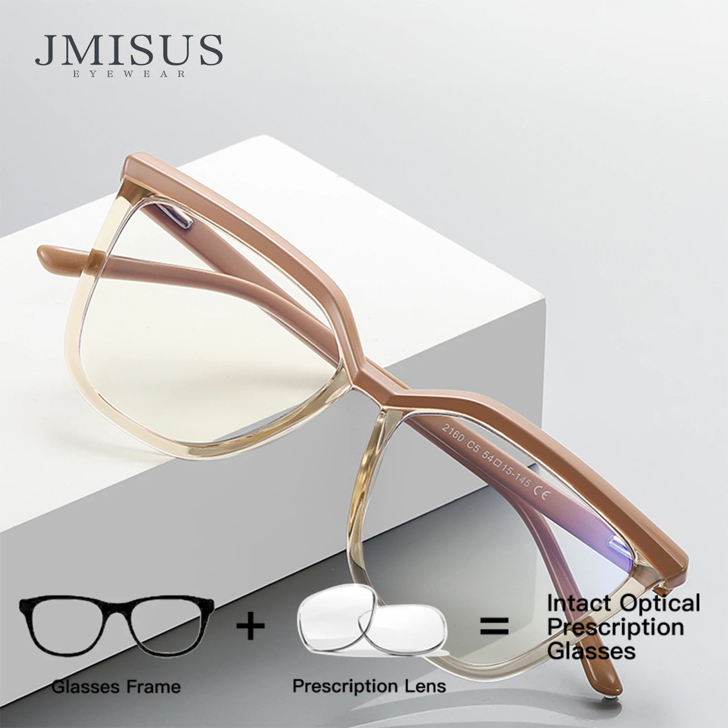 

JMISUS пользовательские большие квадратные очки по рецепту женские в британском стиле ацетатные фотохромные серые оптические очки ручной работы