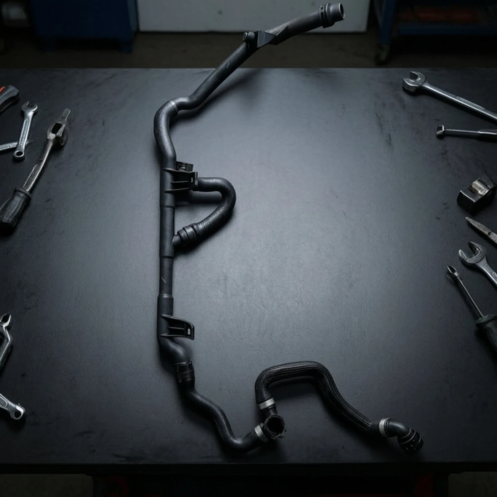 Coolant Hose Assembly Molded Automotive Hose with Fittings Cooling Part Braided Easy to Install for Mechanics, Engine Bay